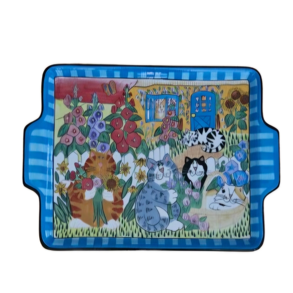 *Candace Reiter CATZILLA Cat Ceramic Rectangular Platter